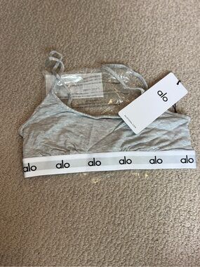 ALO Yoga Grey Logo Bralette